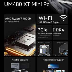 MINISFORUM UM560 XT Міні-ПК AMD Ryzen 5 5600H Ігровий настільний