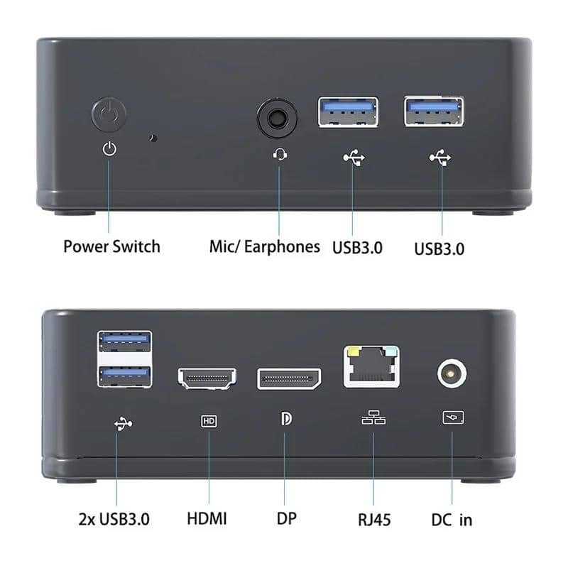 GenMachine Mini PC AMD Ryzen 5 3550H CPU Windows 10/11 Ren3000